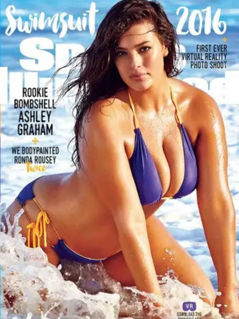 Ashley Graham became the first plus-size model to appear on the cover of Sports Illustrated