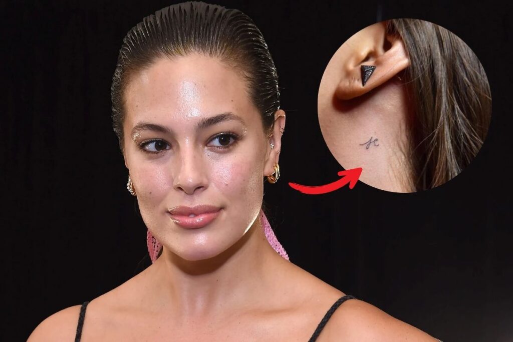 Ashley Graham has tattoos behind her ear